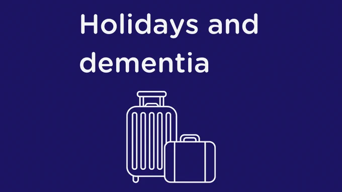 Dark blue graphic with white text and suitcase icons.
