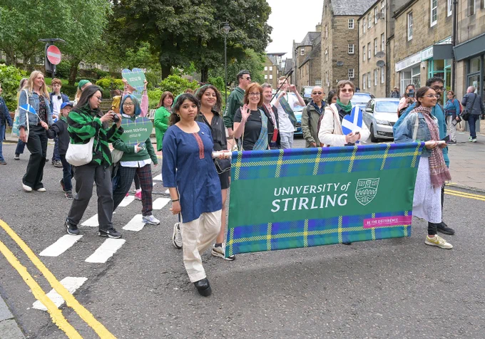 Staff, students and alumni from the University of Stirling were part of the procession
