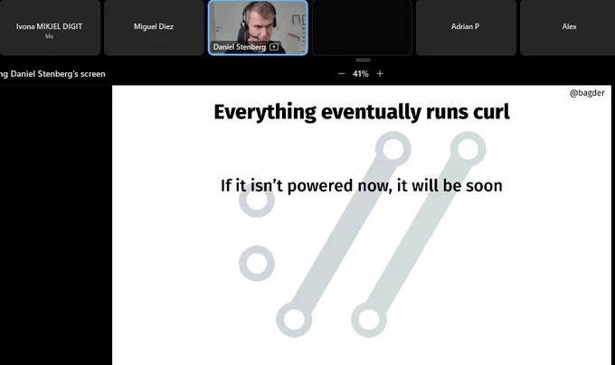 Screenshot of Daniel Stenberg from the OSSpresso session