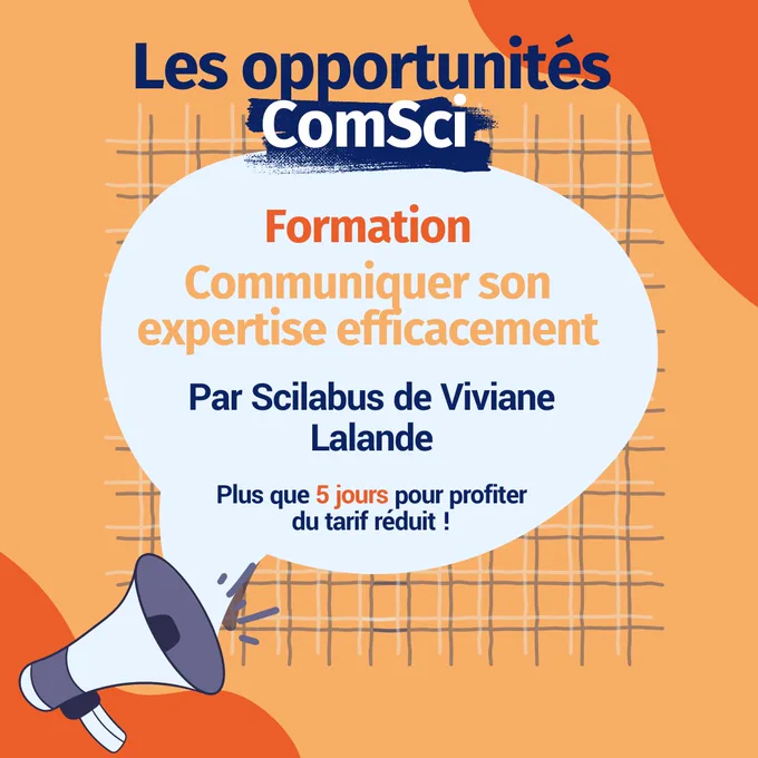 ⚙️Cette formation est remplie de cas pratiques réels, pour que la communication de votre expertise devienne une évidence!
📌Pour en apprendre davantage et/ou s’inscrire : https://formations.scilabus.com/courses/communiquer-expertise
🤯P.S. Attention plus que 5 jours pour bénéficier du tarif réduit !!