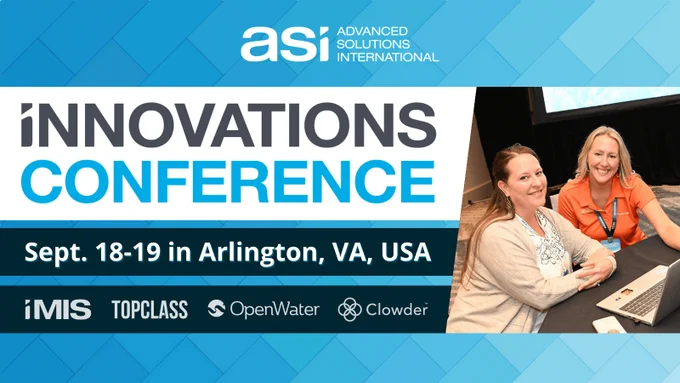 iNNOVATIONS Conference: The premier event for iMIS, TopClass, OpenWater, and Clowder. September 18-19 in Arlington, VA, USA. Presented by ASI.