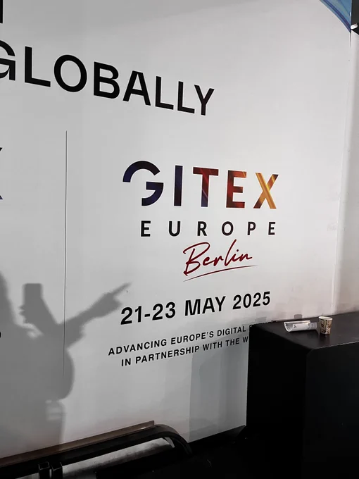GITEXEurope billboard  announcement at #GITEXAfrica in Marrakech, Morocco.