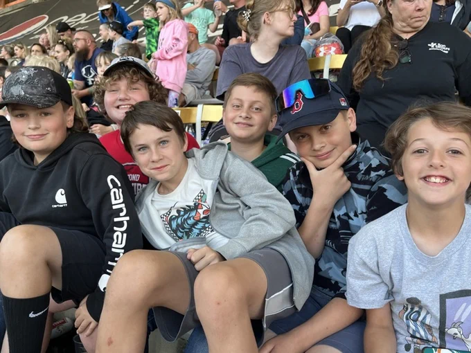 Group of boys at a baseball game 