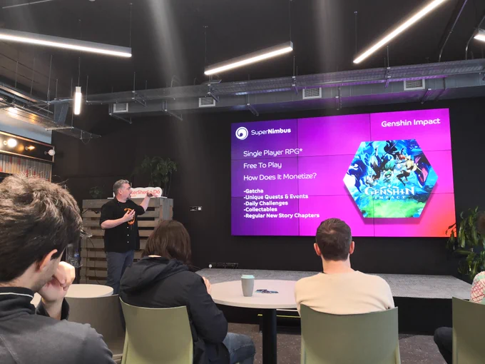 Another shot of Sean Durkin of SuperNimbus speaking at the Workshop.