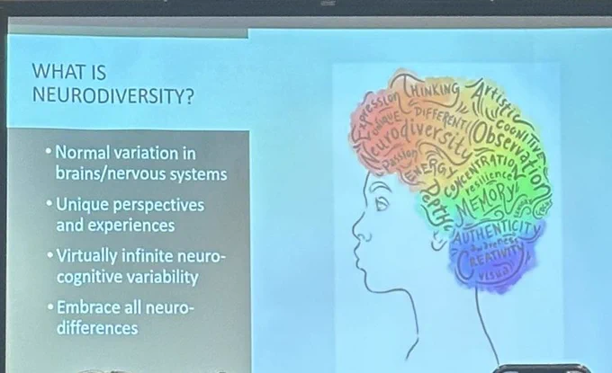 A photo of a session slide.