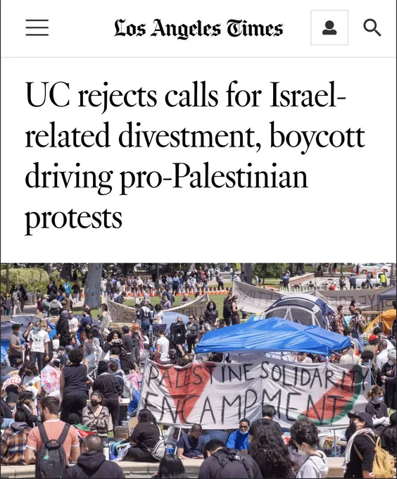 UC rejects calls for Israel-related divestment, boycott driving pro-Palestinian protests
