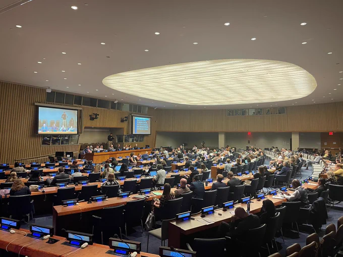 A photo of conference room 4 at the United Nations for the GDS2025 side event