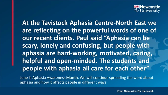 Inspirational quote from client with aphasia