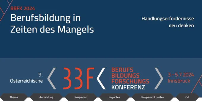 Abgebildet ist das Logo der Konferenz "Berufsbildung in Zeiten des Mangels" - BBFK in Innsbruck 2024