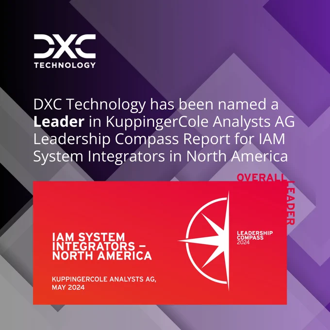 DXC Technology has been named a Leader in KuppingerCole Analysts AG Leadership Compass Report for IAM System Integrators in North America