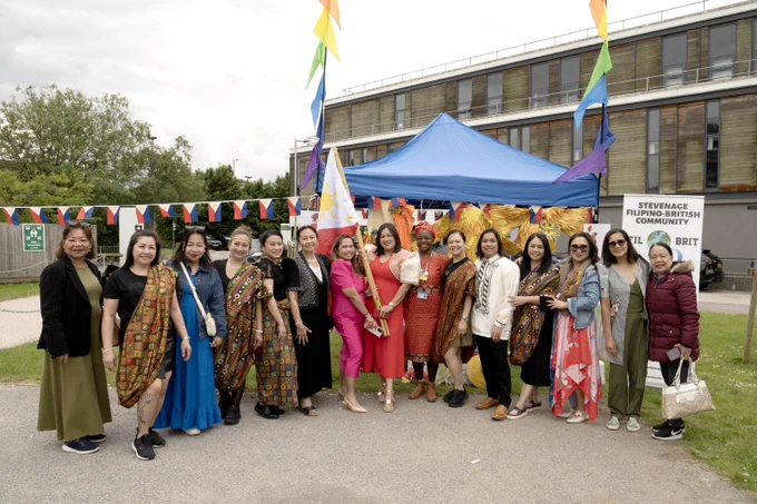 A group photo of some participants in the Trust's Philippines Independence Day celebrations, held at Lister Hospital Plaza.