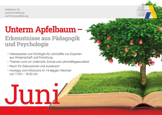 Online-Fortbildungsreihe "Unterm Apfelbaum - Erkenntnisse aus Pädagogik und Psychologie im Juni