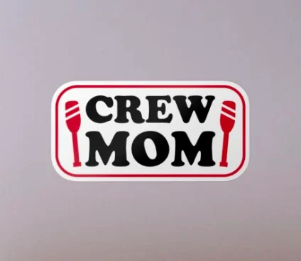 Our Crew Mom design is shown with two rowing oars.  