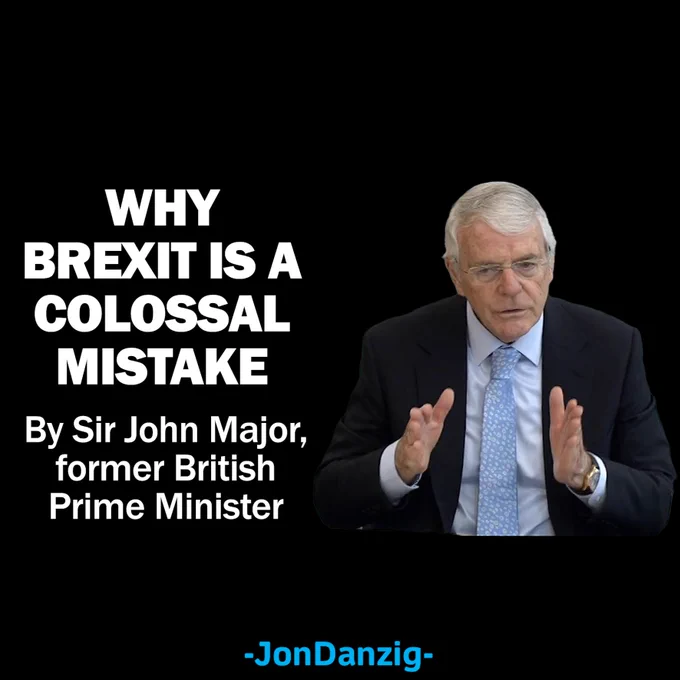 Compare what former Prime Minister, Sir John Major, said about Brexit, with what the current Prime Minister, Rishi Sunak, and likely next month’s Prime Minister, Keir Starmer, said in the Sky News leaders’ debate last night (Wednesday).

Well, Sunak and Starmer said nothing about Brexit. That’s right, nothing.

But Sir John has a lot to say about Brexit. He thinks it’s a “colossal mistake”.

We should be back in the EU to keep Britain safe, Sir John told a Parliamentary committee in February last year.