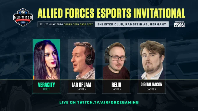 Stage host: Jasmine “Veracity” Kanuga. Casters: Tarass “Jar of Jam” Metencuks, James “Reliq” Kirk, Corey “Digital Bacon” Dyer.