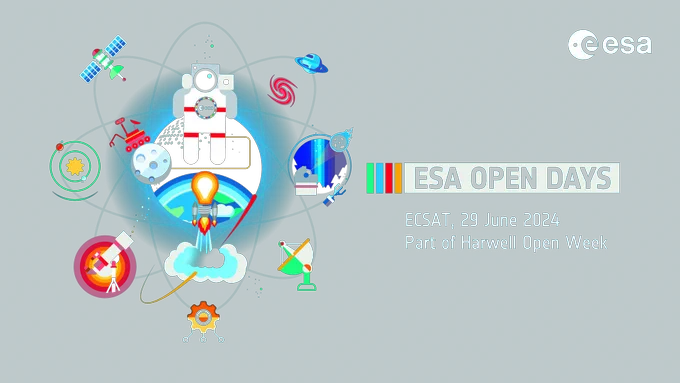 ESA Open Days graphic with dates for ECSAT open day, 29 June 2024 