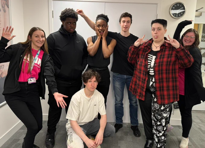The Digital Self-Care team, along with Tina and Kirsty from our Physical Activity & Sport team, smile and pose together!