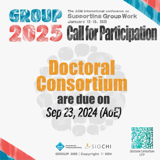 colorful pircture with a call for participation for the doctoral consortium; Deadline is the 23rd of September AoE