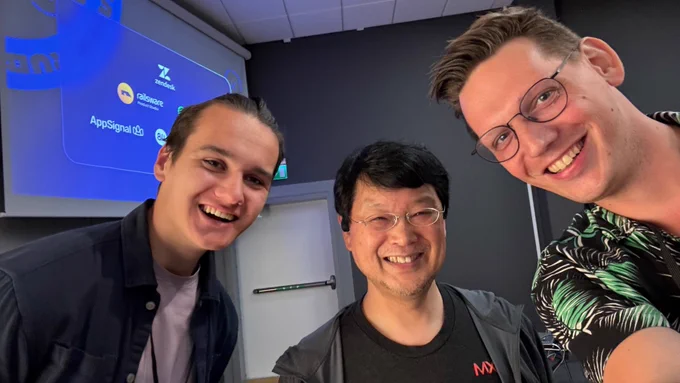 Me, my colleague and the creator of Ruby