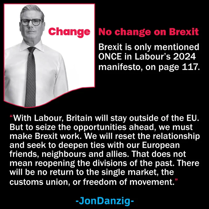 Back in December 2020, I ran a story headlined, ‘EU won't feature in Labour's next manifesto, says Keir Starmer’.

Few believed it then. But it has come to pass.