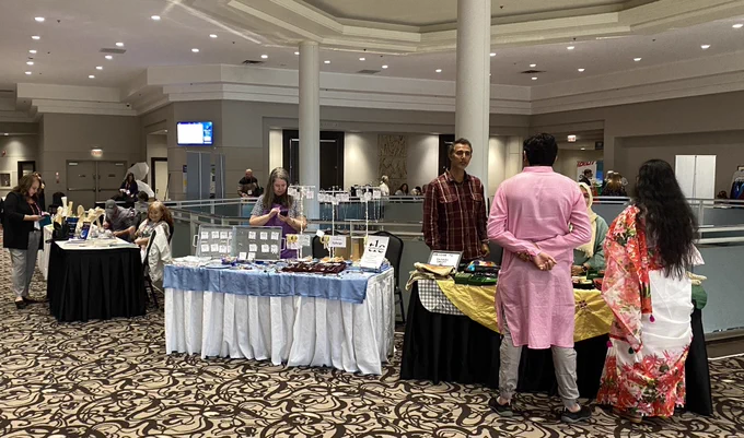 Photo of vendor tables.