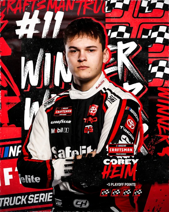 Winner graphic for Corey Heim.