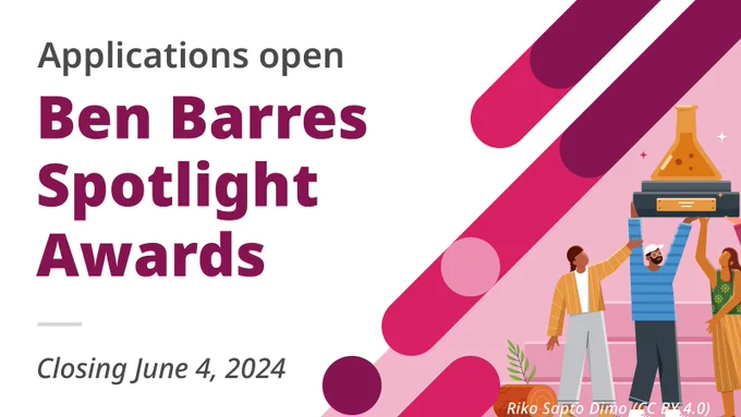 ben barres spotlight awards. applications open until June 4, 2024