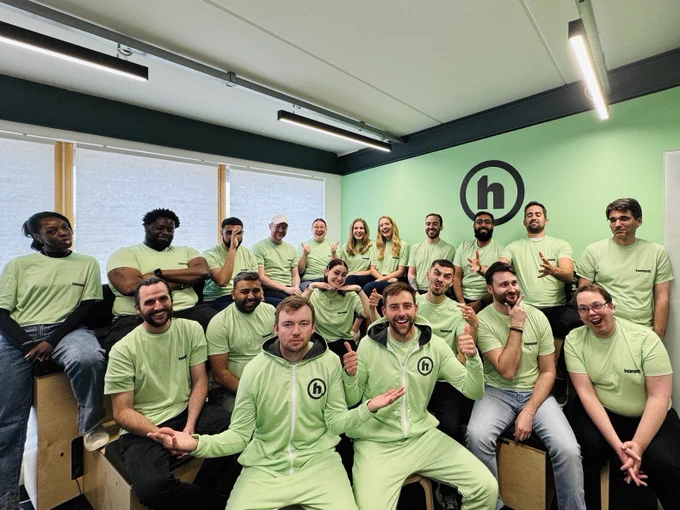 The bigger and better Honest team, with a onesie or two in tow