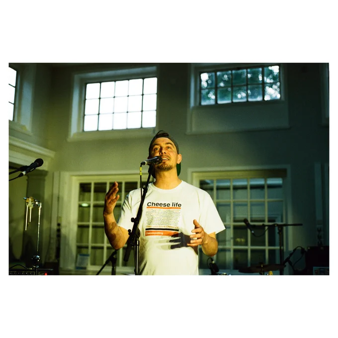 A photo of Stu Freestone performing in York Explore Library.