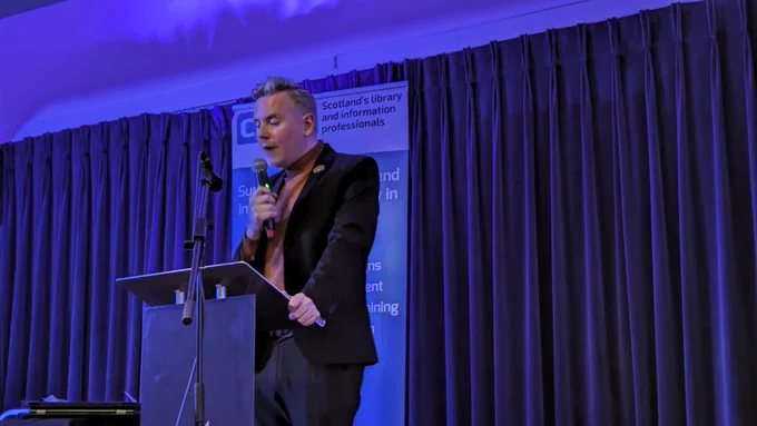 Kevin P Gilday speaking at CILIPS24