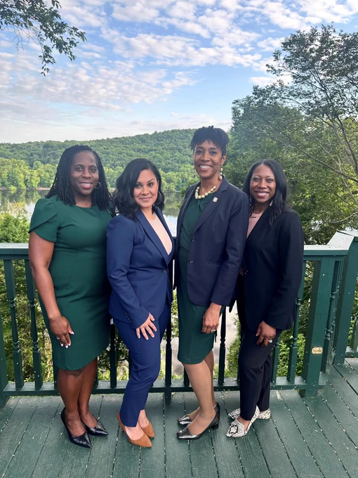 Director Rossi and U.S. Attorney Avery with Attorney Moy Ogilvie and UConn Law School Dean Eboni Nelson.