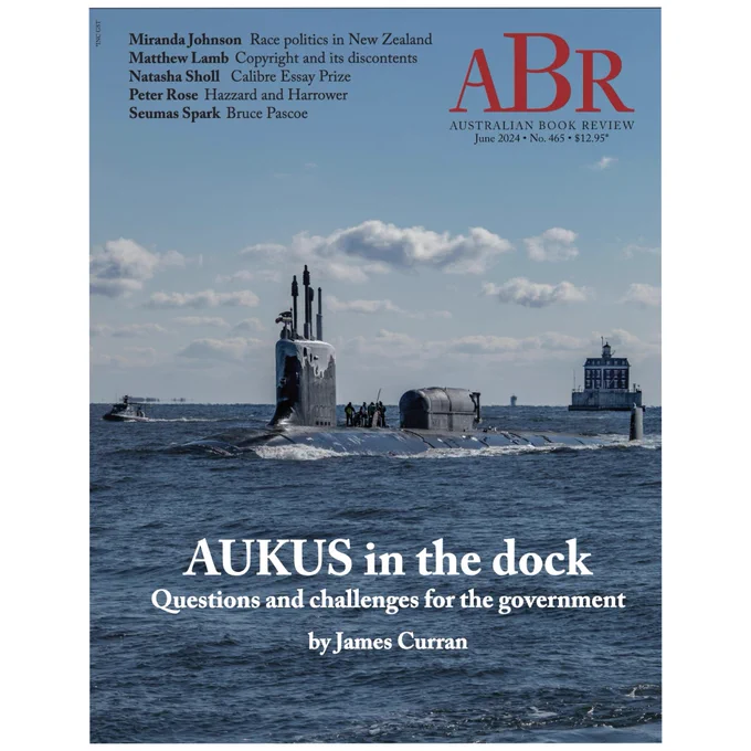 Australian Book Review cover 
June 2024
Featuring a photo of a submarine