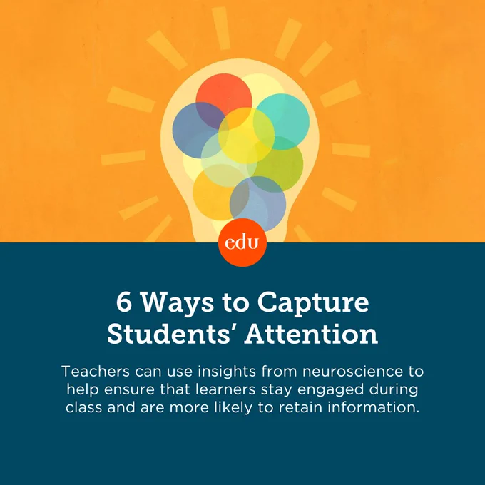 6 Ways to Capture Students’ Attention. Teachers can use insights from neuroscience to help ensure that learners stay engaged during class and are more likely to retain information.