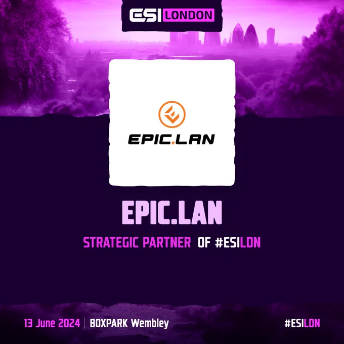 EPIC.LAN is a strategic partner of ESI London, taking place 13 June 2024 at Boxpark Wembley. 