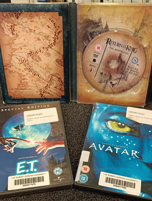 Return of the King, E.T. and Avatar DVDs 