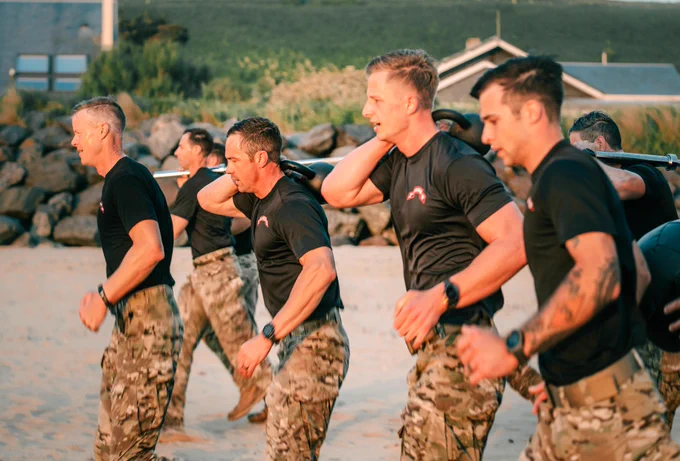 U.S. Army Rangers, assigned to the 75th Ranger Regiment, conduct physical training, at Omaha Beach, France, June 2, 2024. This year marks the 80th anniversary of Operation Overlord. (U.S. Army Photo by Sgt. Landon Carter)