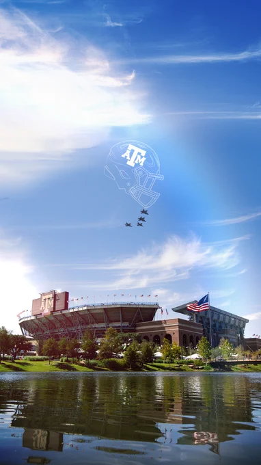 phone wallpaper featuring shot of Kyle Field from Aggie Park