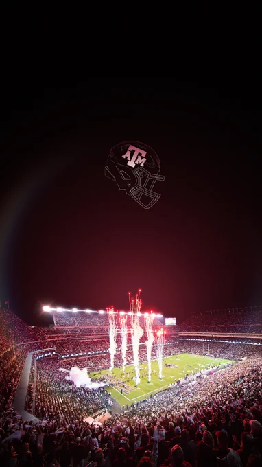 phone wallpaper featuring night shot of team intro at Kyle Field