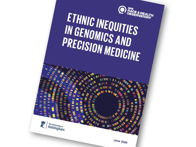 Front cover of the 'Ethnic Inequities in Genomics and Precision Medicine' report.