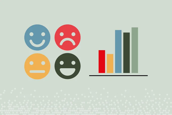 ein Diagramm und Smileys