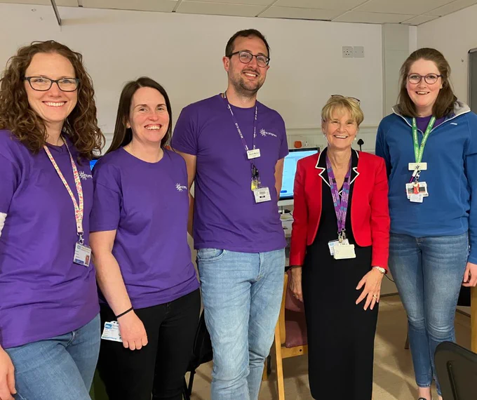 Cheif Executive pictured with Neo-Natal services staff ahead of encompass Go-Live