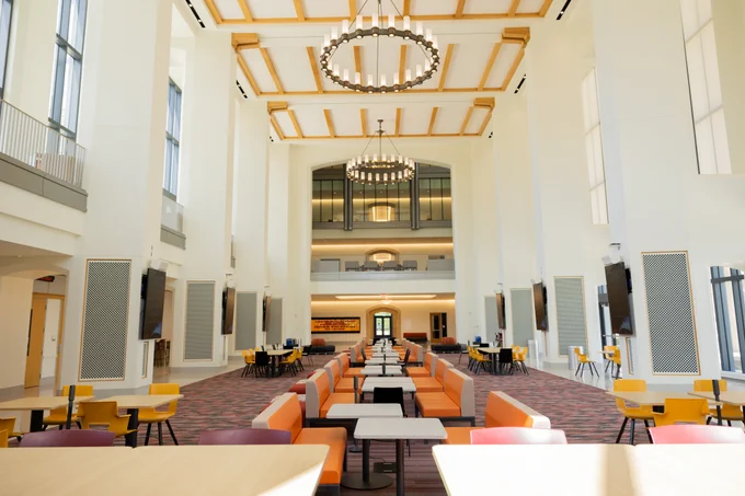 The first floor of the Data and Decision Sciences Building.