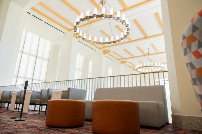 The second floor of the Data and Decision Sciences Building.