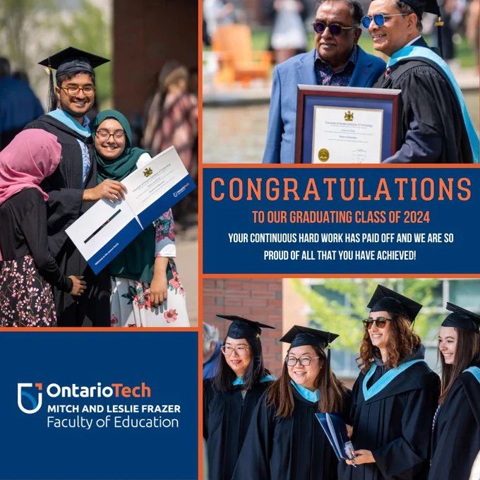 Graduates in caps and gowns celebrate with certificates. Text reads, "Congratulations to our graduating class of 2024.