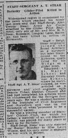 A newspaper cutting including a photo of Alan