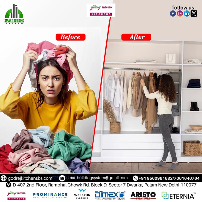 "The future of fashion is here! 𝐒𝐦𝐚𝐫𝐭 𝐰𝐚𝐫𝐝𝐫𝐨𝐛𝐞𝐬 keep clothes 𝐟𝐫𝐞𝐬𝐡 & 𝐰𝐫𝐢𝐧𝐤𝐥𝐞-𝐟𝐫𝐞𝐞, plus recommend on-trend outfits. "
.
.
📞 𝟗𝟏 𝟗𝟓𝟔𝟎𝟗𝟔𝟏𝟔𝟖𝟐/𝟕𝟎𝟔𝟏𝟔𝟒𝟔𝟕𝟔𝟒
🌐𝐠𝐨𝐝𝐫𝐞𝐣𝐤𝐢𝐭𝐜𝐡𝐞𝐧𝐬𝐛𝐬.𝐜𝐨𝐦
📧𝐬𝐦𝐚𝐫𝐭𝐛𝐮𝐢𝐥𝐝𝐢𝐧𝐠𝐬𝐲𝐬𝐭𝐞𝐦@𝐠𝐦𝐚𝐢𝐥.𝐜𝐨𝐦
📍𝐃-𝟒𝟎𝟕 𝟐𝐧𝐝 𝐅𝐥𝐨𝐨𝐫, 𝐑𝐚𝐦𝐩𝐡𝐚𝐥 𝐂𝐡𝐨𝐰𝐤 𝐑𝐝, 𝐁𝐥𝐨𝐜𝐤 𝐃, 𝐒𝐞𝐜𝐭𝐨𝐫 𝟕 𝐃𝐰𝐚𝐫𝐤𝐚, 𝐏𝐚𝐥𝐚𝐦 𝐍𝐞𝐰 𝐃𝐞𝐥𝐡𝐢-𝟏𝟏𝟎𝟎𝟕𝟕
.
.
#smartbuildingsystem #StaySharp #SmartClosetGoals #InnovationInHome #UpgradeYourHome #DeclutterYourLife #SmartBuildingTech #SmartLiving #FutureofHome #wardrobe #fashion #interiordesign #furniture #style #interior #homedecor #design