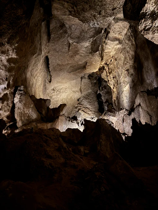 A tall ceiling within Carlsbad Cavern