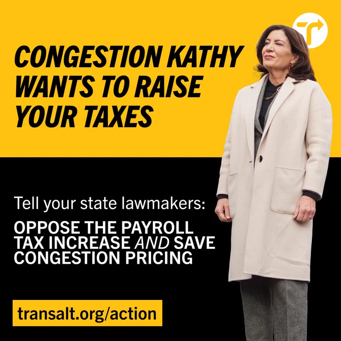 Congestion Kathy wants to raise your taxes