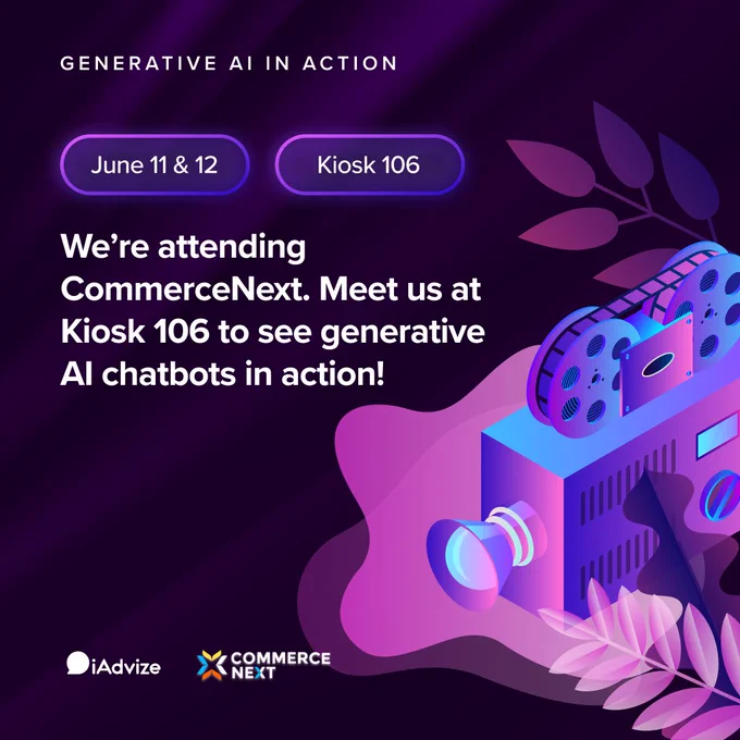 We're attending CommerceNext. Meet us at Kiosk 106 to see generative AI chatbots in action!