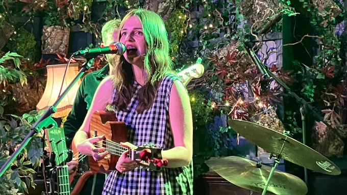 Amelia Coburn sings and plays ukulele at Brighton's Folklore Rooms, June 5 2024